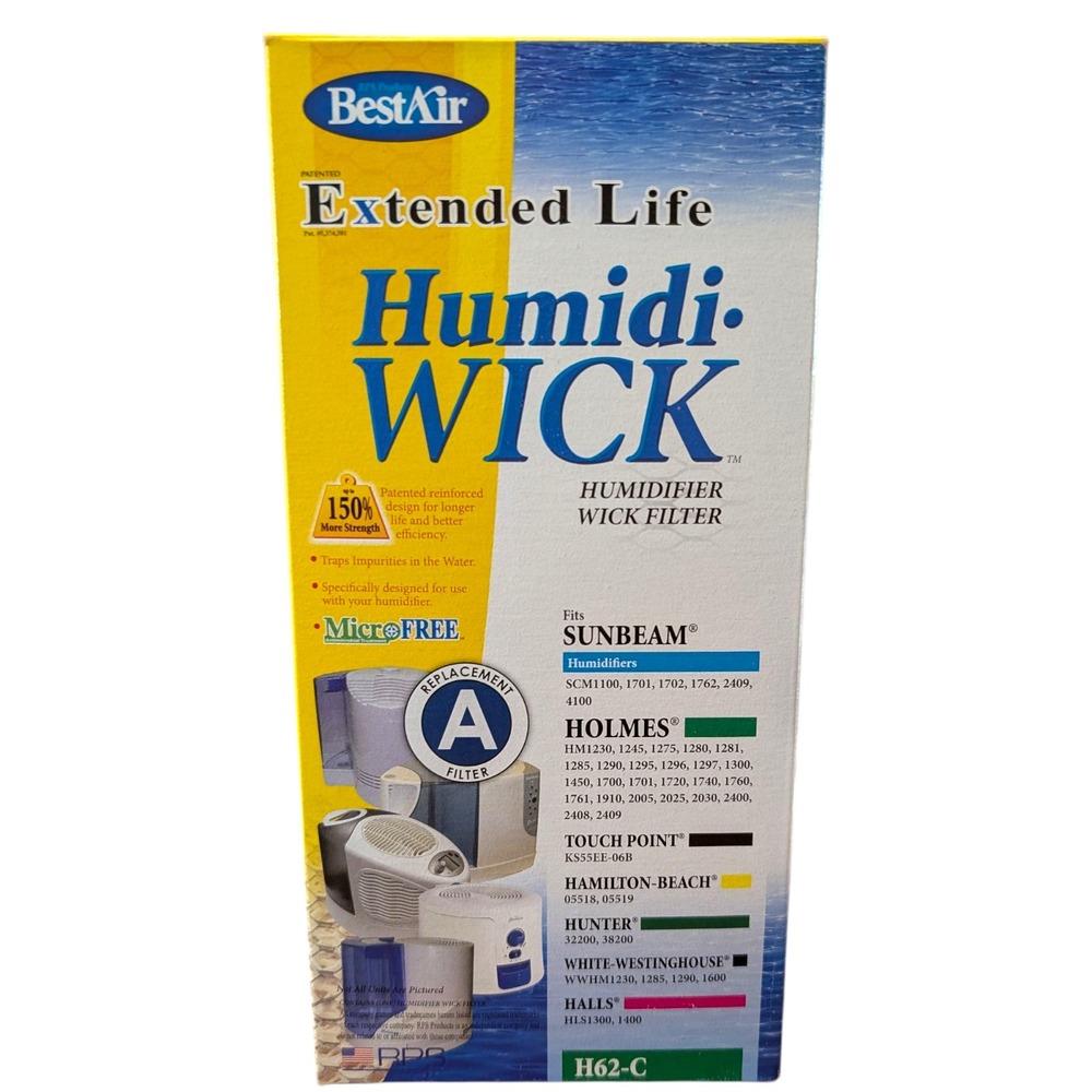 BestAir HumidiWick Humidifier Filter H62-C Extended Life Sunbeam New‎ Holmes